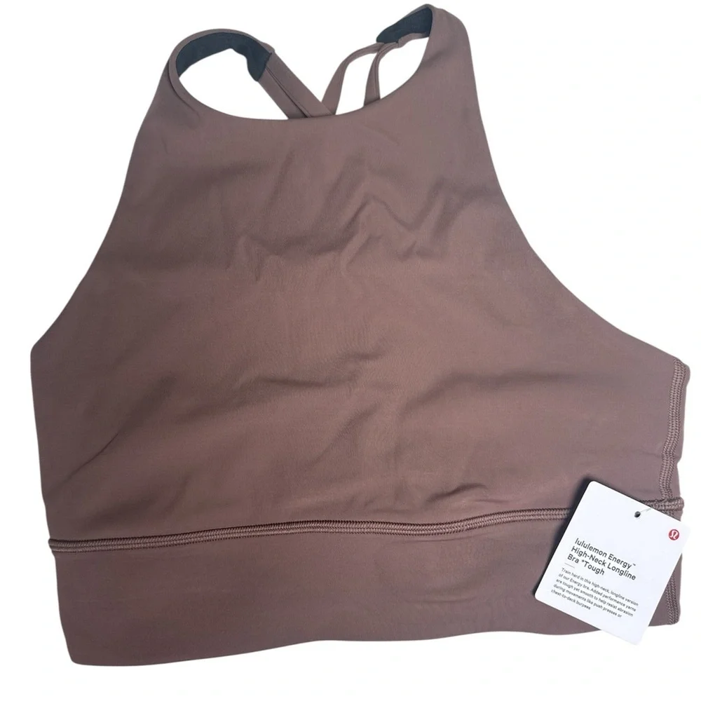 🤎 Lululemon Energy High-Neck Longline Bra *Tough NWT Size 6 Dark Oxide